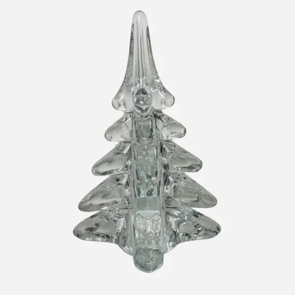 VINTAGE Clear Glass Christmas Tree Figurine - Picture 2 of 3